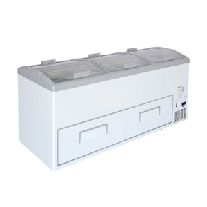 Congélateur à double face Kenkuhl avec dessus en verre coulissant et <span class=keywords><strong>tiroir</strong></span> -25°C ℃   Congélateur coffre commercial pour îlot de présentation de glaces - Product Image 4