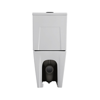 WC Moderno Europeo Quadrato in Ceramica Bianca, Montaggio a Pavimento, Senza Brida, Doppio Scarico, Due Pezzi, Chiusura Rallentata per Casa, Scuola, Bagno