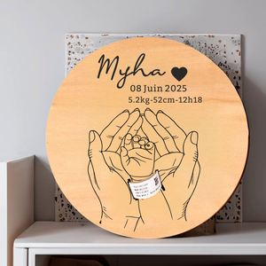 Porte-bracelet de naissance personnalisé pour bébé, cadeau souvenir pour nouveau-né - Product Image 4