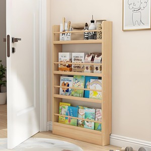 Étagère à livres haute <span class=keywords><strong>et</strong></span> étroite à placer derrière la porte, bibliothèque sur pied pour économiser de l'espace, rangement mural pour chambre à coucher - Product Image 4