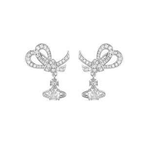 Boucles d'oreilles élégantes Empress Dowager Vivienne Bowknot Saturn, version haute qualité pour femmes - Product Image 5
