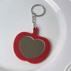 New Apple Mirror Keychain Cute Acrylic Eco-Friendly Durable <b>Makeup</b> Mirror Purse Portable <b>Compact</b> Keyring Kawaii Bag Charm - Product Image 4