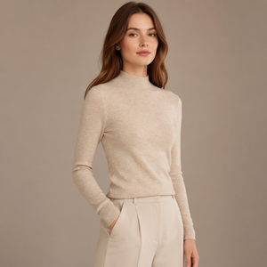 Pull en cachemire 100% pour femme, col roulé fin, manches longues, tricoté, pour l'automne et l'hiver - Product Image 2