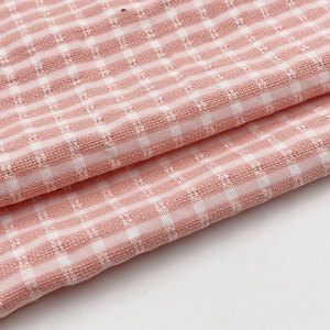 Fil tissé teint pour enfant 225gsm, <span class=keywords><strong>tissu</strong></span> jacquard en poly viscose, rayonne, <span class=keywords><strong>blanc</strong></span>, <span class=keywords><strong>rose</strong></span>, à carreaux multiples - Product Image 6