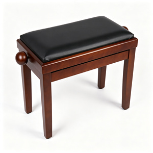 Banc de <span class=keywords><strong>piano</strong></span> en <span class=keywords><strong>acajou</strong></span> avec siège en cuir noir - Product Image 6