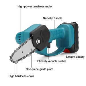 Petite scie à chaîne portative pour arbre de coupe de bois 4/6 pouces Motosierra Electrica tronçonneuse sans fil - Product Image 5
