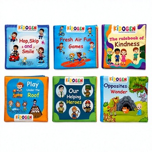 KIDOGEN Bath Cloth <b>Books</b> Set for Toddlers 2-4 Years Soft Plush Fabric Learning Storybooks Unisex <b>Educational</b> Toys - Product Image 1