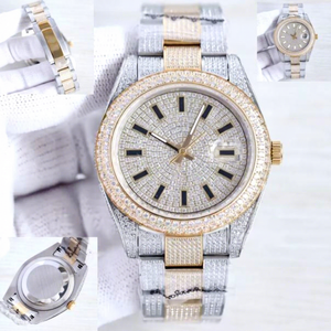 Montre pour homme Mossinate en acier inoxydable et moissanite avec cadran rond, bracelet et fermoir en cristal de verre, résistante à l'eau 10 bars - Product Image 1