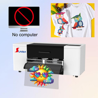 Impresora DTF Sunika con IA XP600 F1080, sin computadora, escaneo QR, agitación automática de tinta blanca, cortador integrado para negocios de camisetas