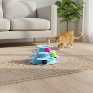 Juguete Interactivo y de Movimiento para Gatos, Plataforma Giratoria de Tres Niveles, Diversión y Autoentretenimiento para Gatos, <span class=keywords><strong>Parque</strong></span> de Atracciones para Gatos - Product Image 1