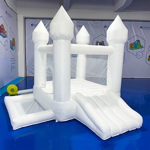 Khá hot-bán Mini đám cưới màu trắng trong nhà ngoài trời Kid chơi đồ chơi Trắng Inflatable lâu đài thư bị trả lại nhà nhảy Trampoline - Product Image 5