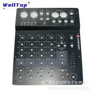 Châssis en tôle d'aluminium usinée CNC pour amplificateur audio, avec impression sérigraphique oxyde, vente en gros usine de Dongguan - Product Image 2
