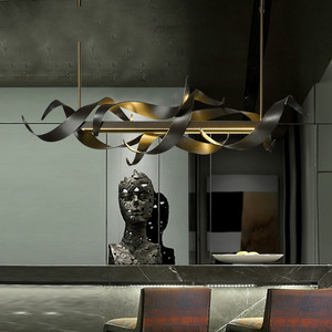 Jylighting hiện đại Bắc Âu kim loại đèn chùm treo ánh sáng mặt dây chuyền màu đen xoắn ốc trang trí nhà bếp nhà hàng đèn chùm - Product Image 6