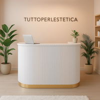 Bureau de réception de salon en bois moderne et durable sur mesure pour hôtel et hôpital, design de luxe platine