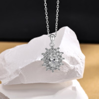 Grosir Perhiasan Set 4pcs Perak Sterling 925 Oval CZ Snowflake Halo Kalung Gelang Cincin Anting 3 Warna Wanita Pengantin OEM