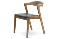 Chaises de salle à manger modernes pour restaurant Pieds en bois massif avec enveloppe en cuir pour café bar maison hôtel meubles de salle à manger