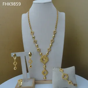 Yuminglai-Conjuntos de joyería de Dubái para mujer, joyería de oro de 18 k, FHK9859