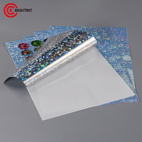 Feuilles de film autocollant holographique en verre brisé A4 en gros - Matériau PET pour promotion et usage alimentaire, tailles personnalisables