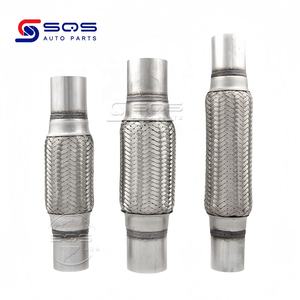 SQS OEM/ODM Tubo flexible de escape de alta calidad 2"x4"x8" para sistema de escape de coche, doble trenzado, tipo fuelle curvado, universal - Product Image 3
