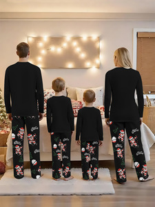 <span class=keywords><strong>Conjuntos</strong></span> de Pijamas Térmicos Románticos de Navidad con Cintura Elástica <span class=keywords><strong>para</strong></span> <span class=keywords><strong>Parejas</strong></span>, Familias y Niños, Ropa de Dormir Suave de Santa Claus a Juego <span class=keywords><strong>para</strong></span> Otoño - Product Image 3