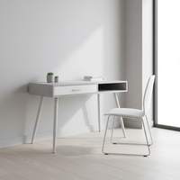 Bureau d'ordinateur moderne avec cadre métallique et tiroirs, idéal pour iPhone, iPad, MacBook Air – Prix usine