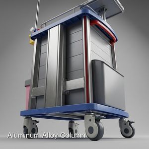 Carrello Medico Ergonomico Keling Stile Crash Cart, Dotato di Tavola CPR e Ripiano per Defibrillatore, per Uso in Pronto Soccorso - Product Image 5