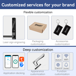 Kasman Source Price Slim Puerta corredera Cerradura inteligente Manija de puerta de entrada dorada Deslizante Tuya Tt Lock Cerradura de puerta con contraseña inalámbrica - Product Image 4
