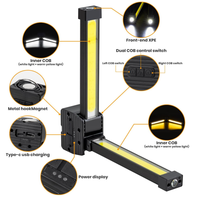 Lampe de poche magnétique COB portable en ABS pour salle de sport et industrie, lampe de pose pour travaux de nuit, réparations, prise de vue, utilisation mains libres