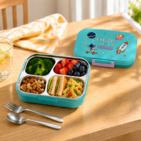 Boîte à lunch isotherme en acier inoxydable 304 avec coque intérieure en PP, étanche, 4 compartiments, 776 ml, pour l'école et le bureau