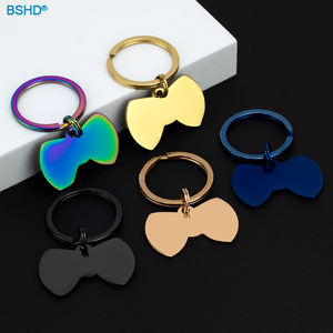 Cadeau promotionnel Double couche noeud papillon en acier inoxydable étiquette de <span class=keywords><strong>chien</strong></span> vierge publicité Pet Id <span class=keywords><strong>nom</strong></span> collier étiquettes pendentif pour la gravure - Product Image 2