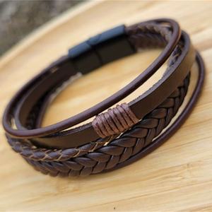 Hot Selling Alloy Magnetic Buckle <b>Bracelet</b> Multi-layer Woven Rope <b>Bracelet</b> - Product Image 4