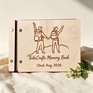Livre de souvenirs en bois gravé au laser, livre d'or de mariage, journal de grossesse, <span class=keywords><strong>album</strong></span> <span class=keywords><strong>photo</strong></span> relié pour cadeau d'anniversaire - Product Image 4