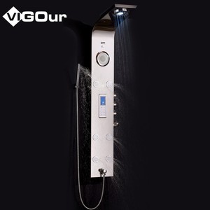 Panel de ducha de baño de acero inoxidable con cascada inteligente de lluvia moderna de lujo para sistema de torre de masaje de Hotel grifo de ducha de mano - Product Image 5