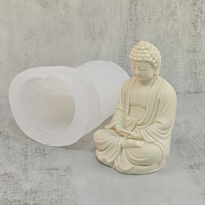 DIY Grand Bouddha Moule en Silicone Bougie <span class=keywords><strong>Cire</strong></span> Moules Gypse Béton Statue Moule Maison Jardin Décorations Artisanat Moule Faire Outils - Product Image 4