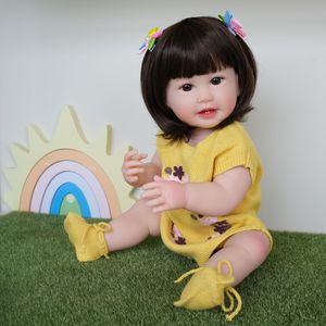 <span class=keywords><strong>NPK</strong></span>-Muñeca realista de cuerpo completo de silicona suave para niñas, muñeco de bebé de 55CM con pelo de peluca para regalo - Product Image 3