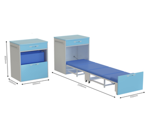Cama de Hospital Plegable de Acero Estable con Cajones Integrados, Diseño Moderno, Duradera y Portátil para Pacientes y Clínicas - Product Image 1