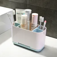 Boîte de rangement de bureau moderne de luxe en plastique à six compartiments de grande capacité, poubelle multifonctionnelle écologique pour salle de bain