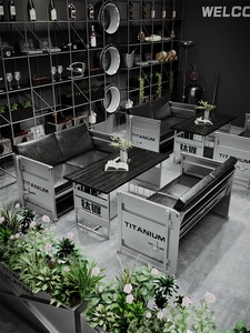 Conjunto de Mesa y Sillas de Bambú Estilo Industrial, Personalizable, para <span class=keywords><strong>Bar</strong></span>, Hogar, Cafetería, Gimnasio, <span class=keywords><strong>Bar</strong></span> Musical - Product Image 3
