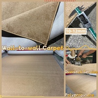 Tapis mural uni à poils longs 12 mm, ignifuge, sans perte de poils, longue durée de vie, idéal pour studio de danse, salon de beauté, hôtel - Vente chaude