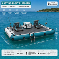 Plateforme de pêche gonflable OEM avec logo personnalisé, sièges antidérapants et échelle pour le plaisir en plein air dans les stations balnéaires lacustres