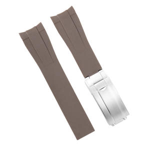 Venta caliente de lujo 20mm impermeable extremo curvo silicona correa de reloj de <span class=keywords><strong>acero</strong></span> inoxidable para cierre de despliegue de correa de reloj - Product Image 6