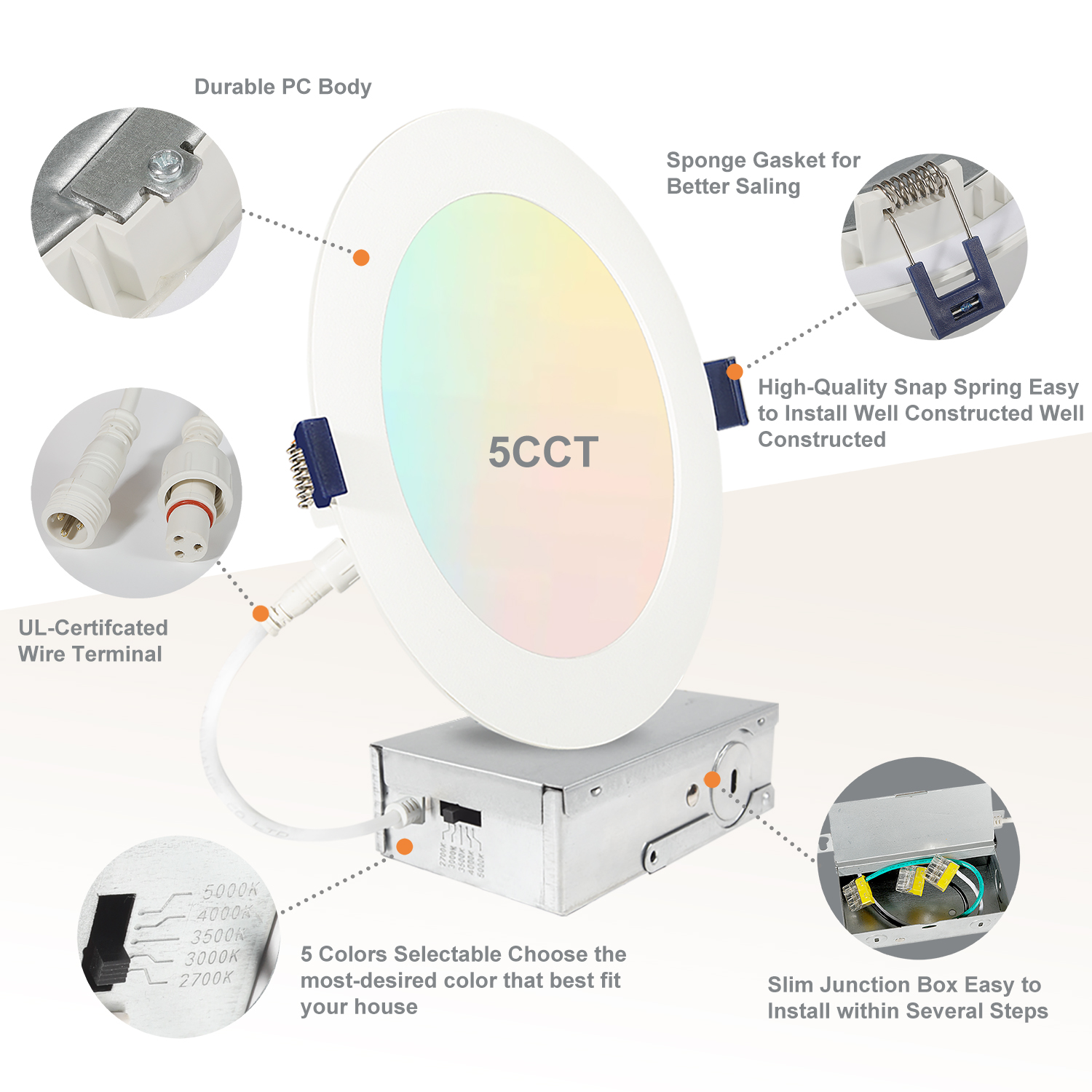 downlight for recessed concrete ceiling