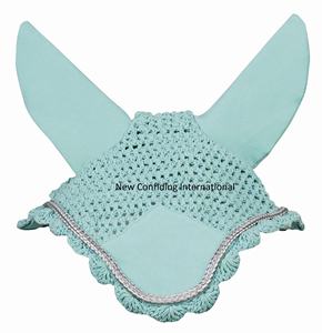 Equestrian horse Fly veil ear bonnet ear net Crochet custom logo horse product Fly ear Bonnet high quality am585 - Product Image 1