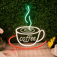 Enseigne néon LED personnalisée pour tasse de café, lettres 3D en acrylique à intensité variable pour la décoration de café, restaurant, bar, 1 pièce MOQ, support de conception gratuit