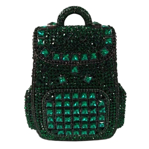 Sac à dos chic pour femme, pochette à strass, sac de soirée de luxe en cristal, sac à main pour mariage, cocktail, bal de promo avec bandoulière chaîne - Product Image 5