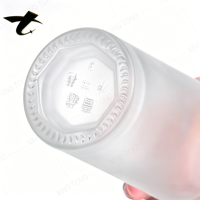 Botella de vidrio cilíndrica grande personalizada al por mayor para vodka, whisky, licores, con sellado de corcho para tequila y brandy