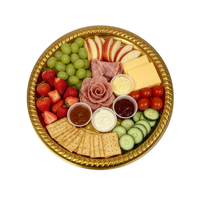 Plateaux en or en gros, qualité alimentaire PET, boîte à gâteau de 14/16 pouces, couvercle en dôme rond, grand plateau de service jetable avec couvercle transparent
