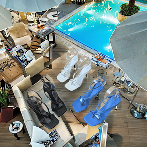 Sandalias de Tacón Alto Tipo Pescador para Mujer, Punta Abierta, Hebilla de Correa, Ligeras, para Primavera, Verano y Otoño - Product Image 2