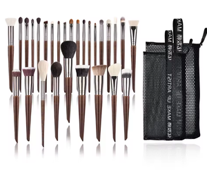 ชุดแปรงแต่งหน้า 24 ชิ้น KE REN <span class=keywords><strong>MEI</strong></span> Salon Home ขนแพะนุ่ม ด้ามไม้ คุณภาพสูง สำหรับใบหน้า/อายแชโดว์ คอนซีลเลอร์ อายไลเนอร์ - Product Image 5