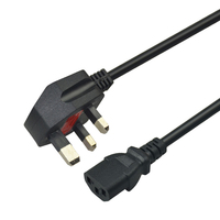 SIPU, venta al por mayor, enchufe del Reino Unido, Cable de alimentación de CA, cables de alimentación C13 con conector C7, Nema, extremo hembra, tipo PC, Material para ordenador